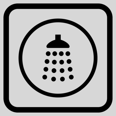 Duş vektör simgesi bir çerçeve içinde
