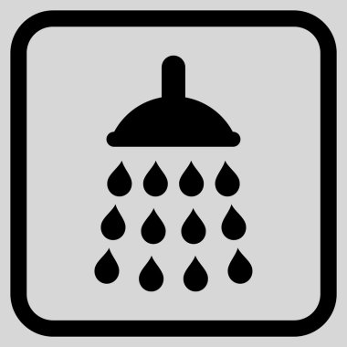 Duş vektör simgesi bir çerçeve içinde