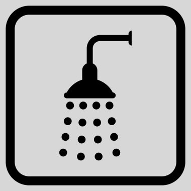 Duş vektör simgesi bir çerçeve içinde