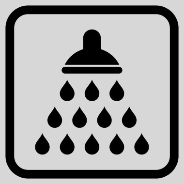 Duş vektör simgesi bir çerçeve içinde