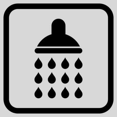 Duş vektör simgesi bir çerçeve içinde