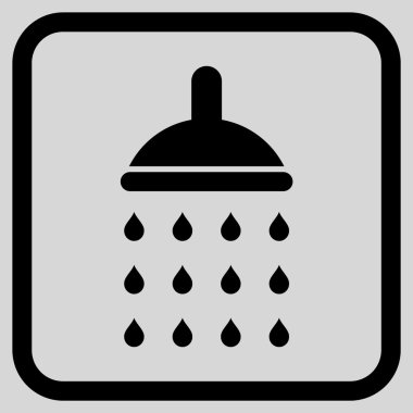 Duş vektör simgesi bir çerçeve içinde