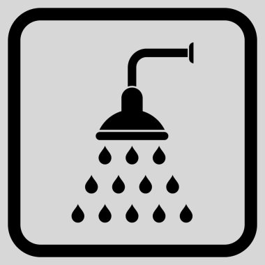 Duş vektör simgesi bir çerçeve içinde