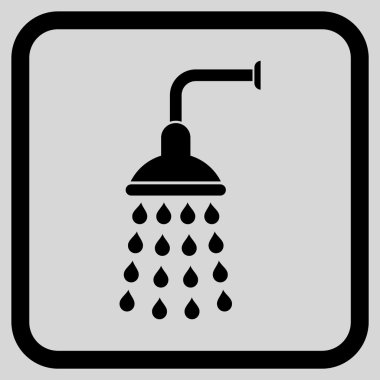 Duş vektör simgesi bir çerçeve içinde