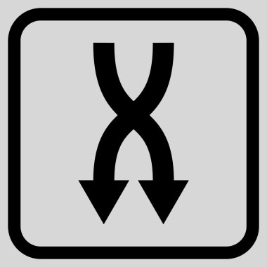 Vektör simgesi aşağı okları bir çerçevede shuffle