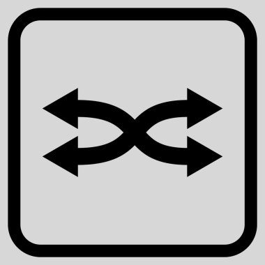 Shuffle okları yatay vektör simgesi bir çerçeve içinde