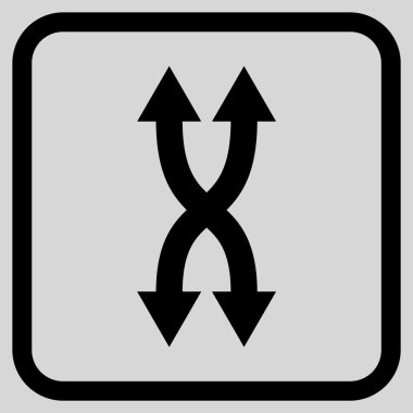 Shuffle okları dikey vektör simgesi bir çerçeve içinde