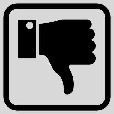 Vektör simgesi bir çerçeve içinde aşağı parmak