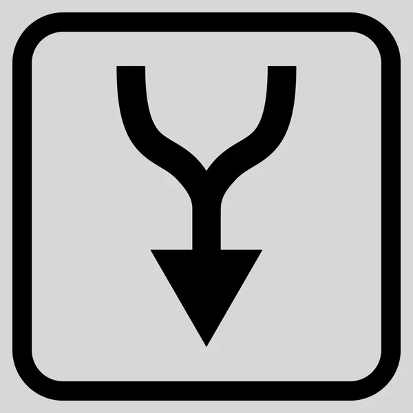 Combinar seta para baixo ícone do vetor em um quadro — Vetor de Stock