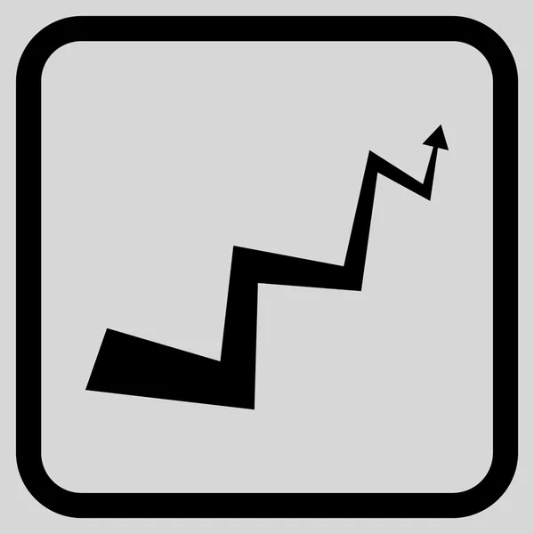 Curve Arrow Vector Icon In a Frame — Stock Vector