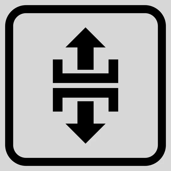 Dividi l'icona vettoriale a direzione verticale in una cornice — Vettoriale Stock