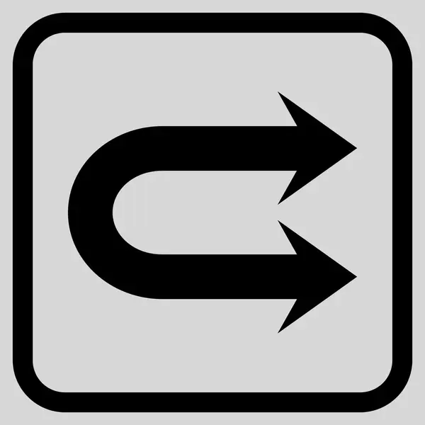 Dubbele pijl naar rechts Vector Icon In een Frame — Stockvector
