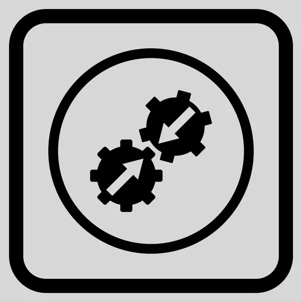 Gear Integration Vector Icon In a Frame — Stock Vector