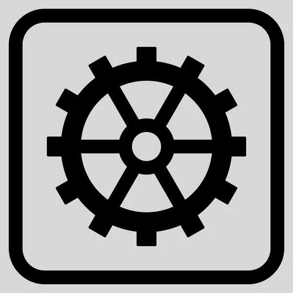 Icône vectorielle d'engrenage dans un cadre — Image vectorielle