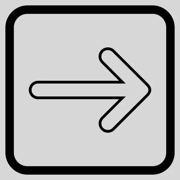 Zaoblený šipka vpravo vektorové ikony v rámečku — Stockový vektor