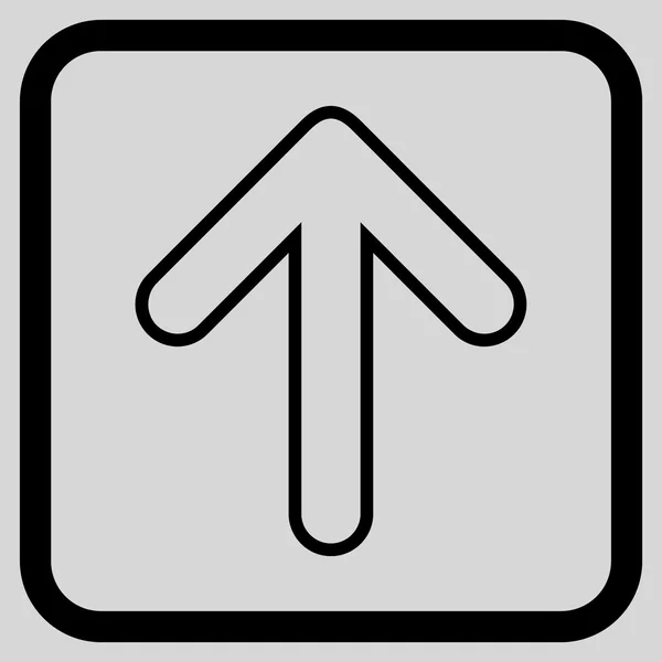 Seta arredondada para cima ícone do vetor em um quadro —  Vetores de Stock