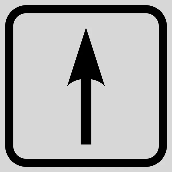Seta afiada para cima ícone do vetor em um quadro — Vetor de Stock