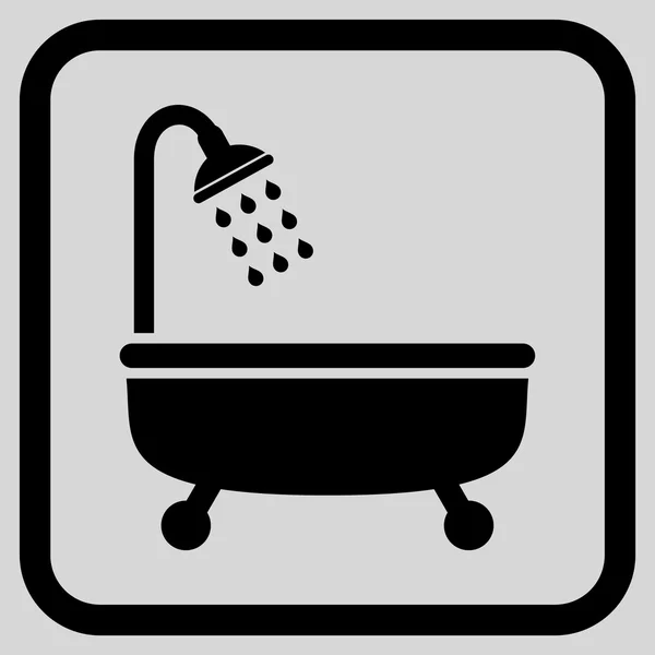 Vector de baño de ducha icono en un marco — Archivo Imágenes Vectoriales