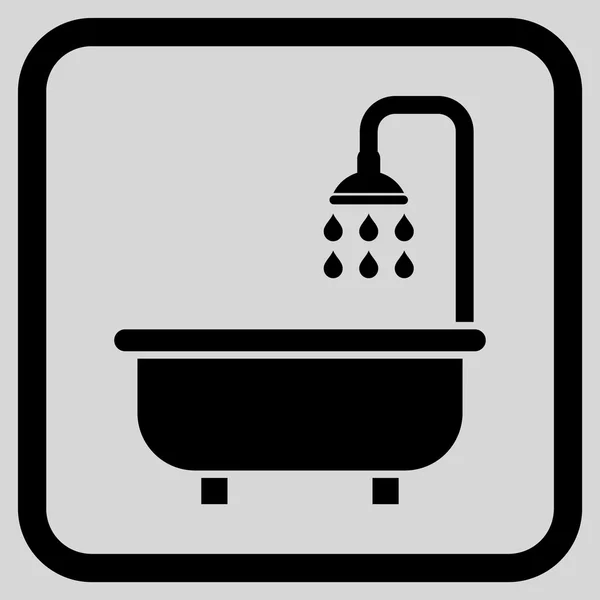 Icône vectorielle de bain de douche dans un cadre — Image vectorielle