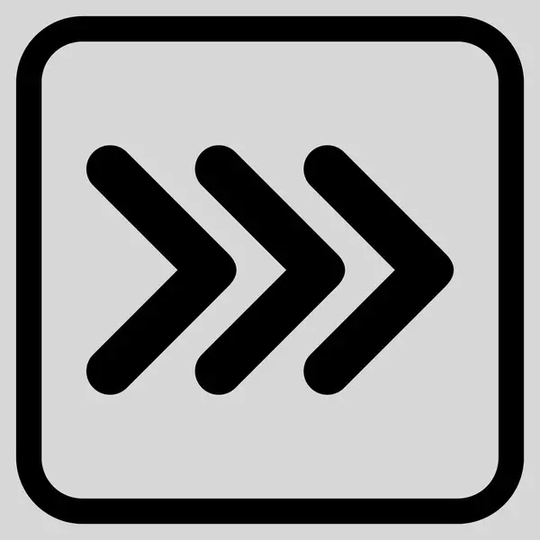 Triple punta de flecha derecha Vector icono en un marco — Archivo Imágenes Vectoriales