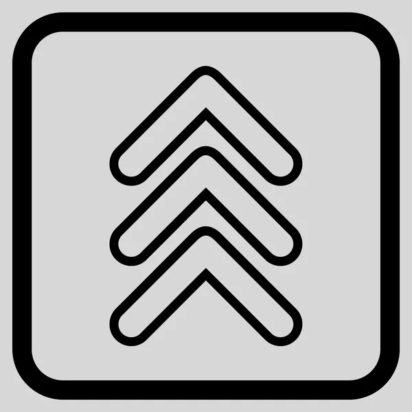 Triple puntero hacia arriba icono del vector en un marco — Archivo Imágenes Vectoriales