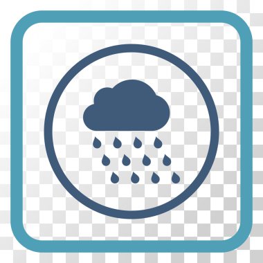 Yağmur bulutu vektör simgesi bir çerçeve içinde