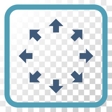 Radyal oklar bir çerçeve içinde simge vektör