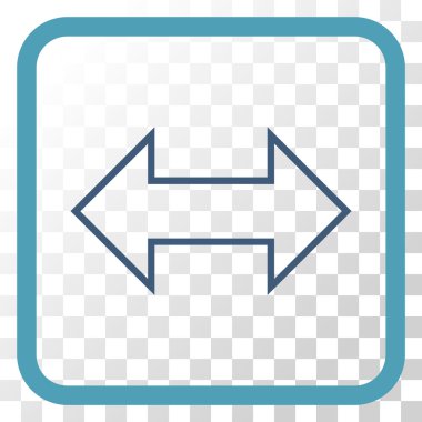 Exchange yatay vektör simgesi bir çerçeve içinde