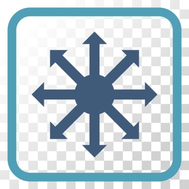 Radyal oklar bir çerçeve içinde simge vektör