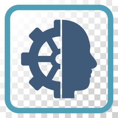 Cyborg dişli vektör simgesi bir çerçeve içinde