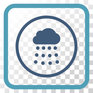 Yağmur bulutu vektör simgesi bir çerçeve içinde