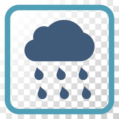 Yağmur bulutu vektör simgesi bir çerçeve içinde