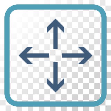 Genişletin okları vektör simgesi bir çerçeve içinde