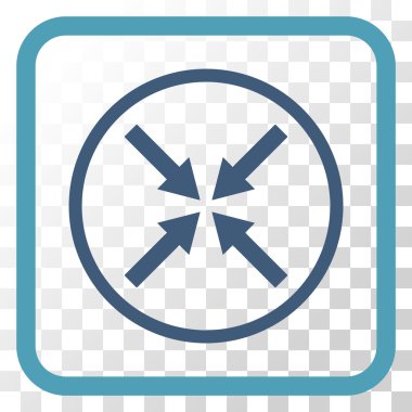 Merkezi oklar bir çerçeve içinde simge vektör