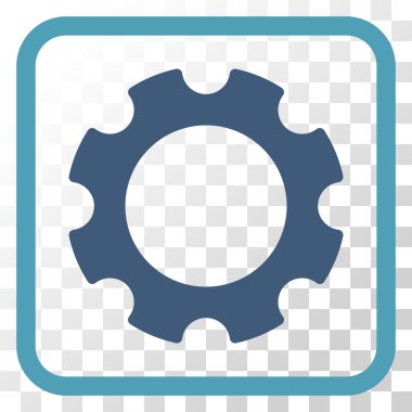 Dişli vektör simgesi bir çerçeve içinde