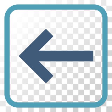 Sol ok vektör simgesi bir çerçeve içinde