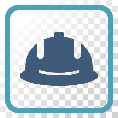 İnşaat kask vektör simgesi bir çerçeve içinde