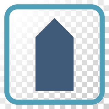 Yön yukarı vektör simgesi bir çerçeve içinde