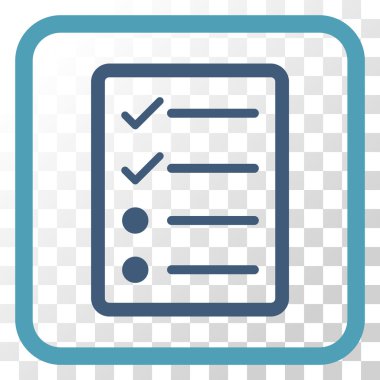 Denetim listesi sayfa vektör simgesi bir çerçeve içinde