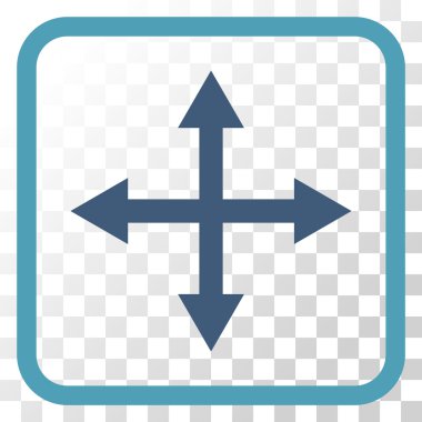 Genişletin okları vektör simgesi bir çerçeve içinde