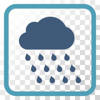 Yağmur bulutu vektör simgesi bir çerçeve içinde