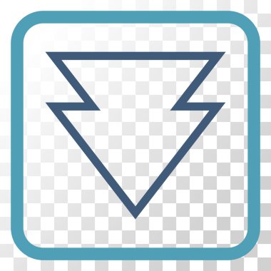 Vektör simgesi bir çerçeve içinde aşağı yön