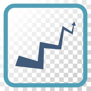 Eğri ok vektör simgesi bir çerçeve içinde