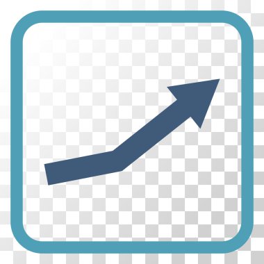 Büyüme trendi vektör simgesi bir çerçeve içinde