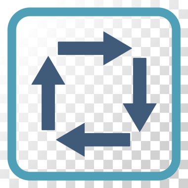 Dolaşım oklar bir çerçeve içinde simge vektör