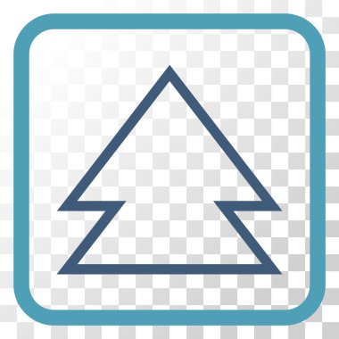 Yön yukarı vektör simgesi bir çerçeve içinde