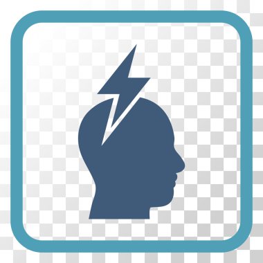 Baş ağrısı vektör simgesi bir çerçeve içinde