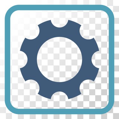 Dişli vektör simgesi bir çerçeve içinde