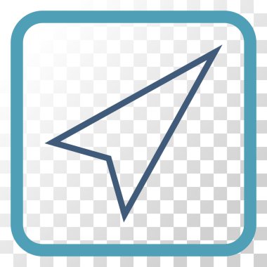 İşaretçiyi doğru yukarı vektör simgesi bir çerçeve içinde