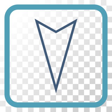 İşaretçi vektör simgesi bir çerçeve içinde aşağı